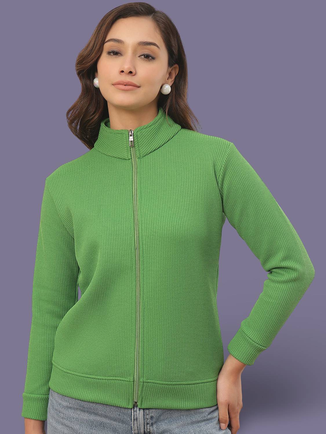 Bamboo Breeze Full Sleeve Solid Women Sweatshirt