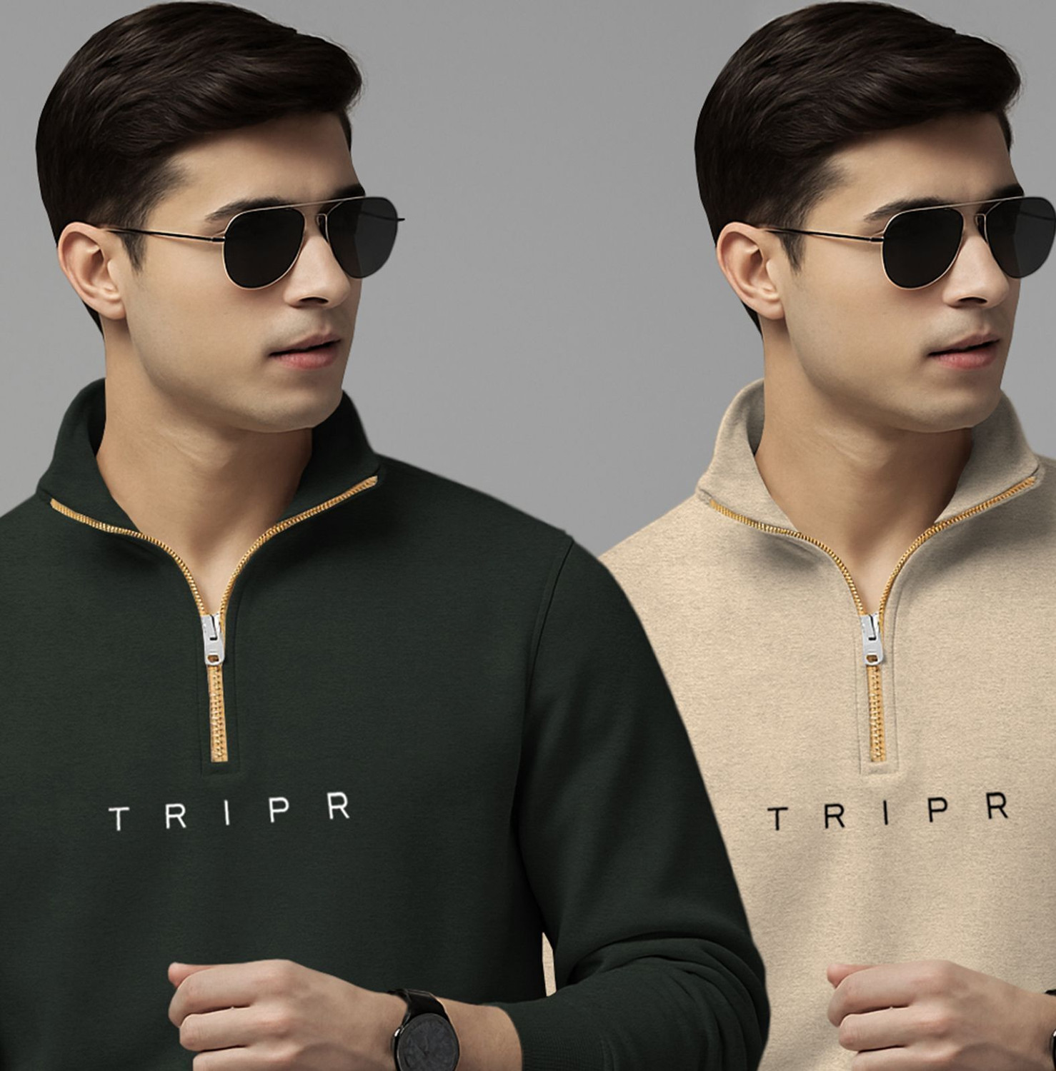 Image of TRIPR Full Sleeve Solid Men Sweatshirt