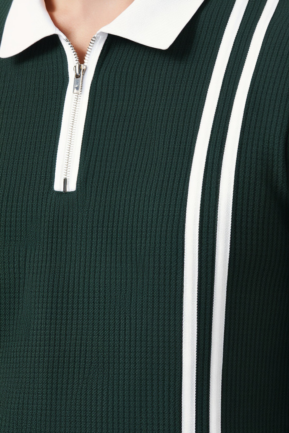 Image of Try This Colorblock Men Polo Neck Green T-Shirt