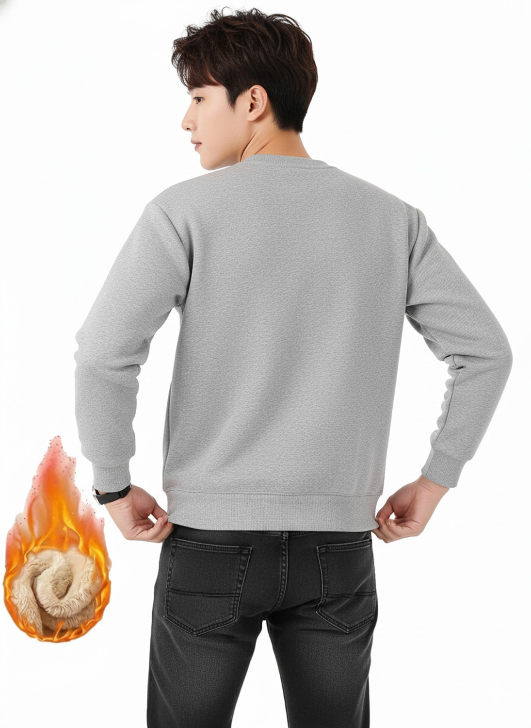 Image of FASHLOOK Men Full Sleeve Solid Sweatshirt