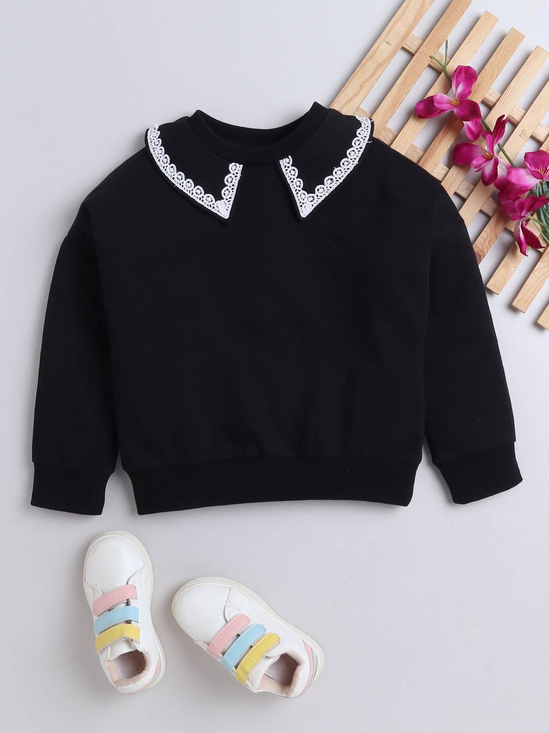 Aww Hunnie Full Sleeve Solid Girls Sweatshirt