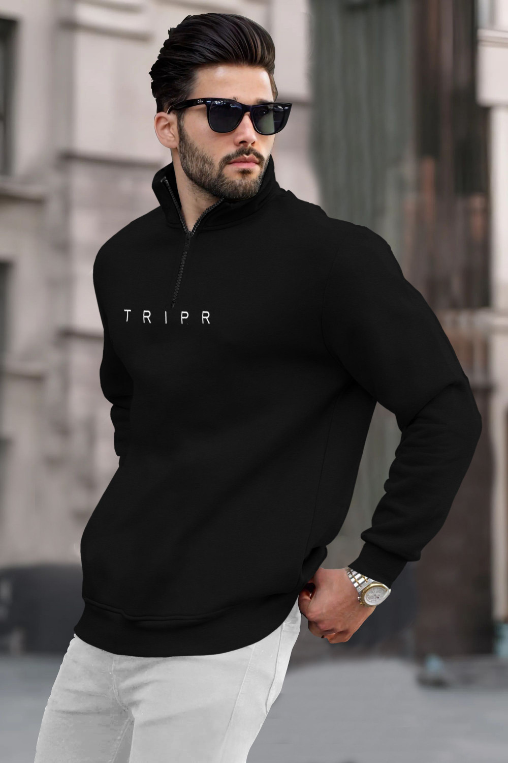 Image of TRIPR Full Sleeve Printed Men Sweatshirt