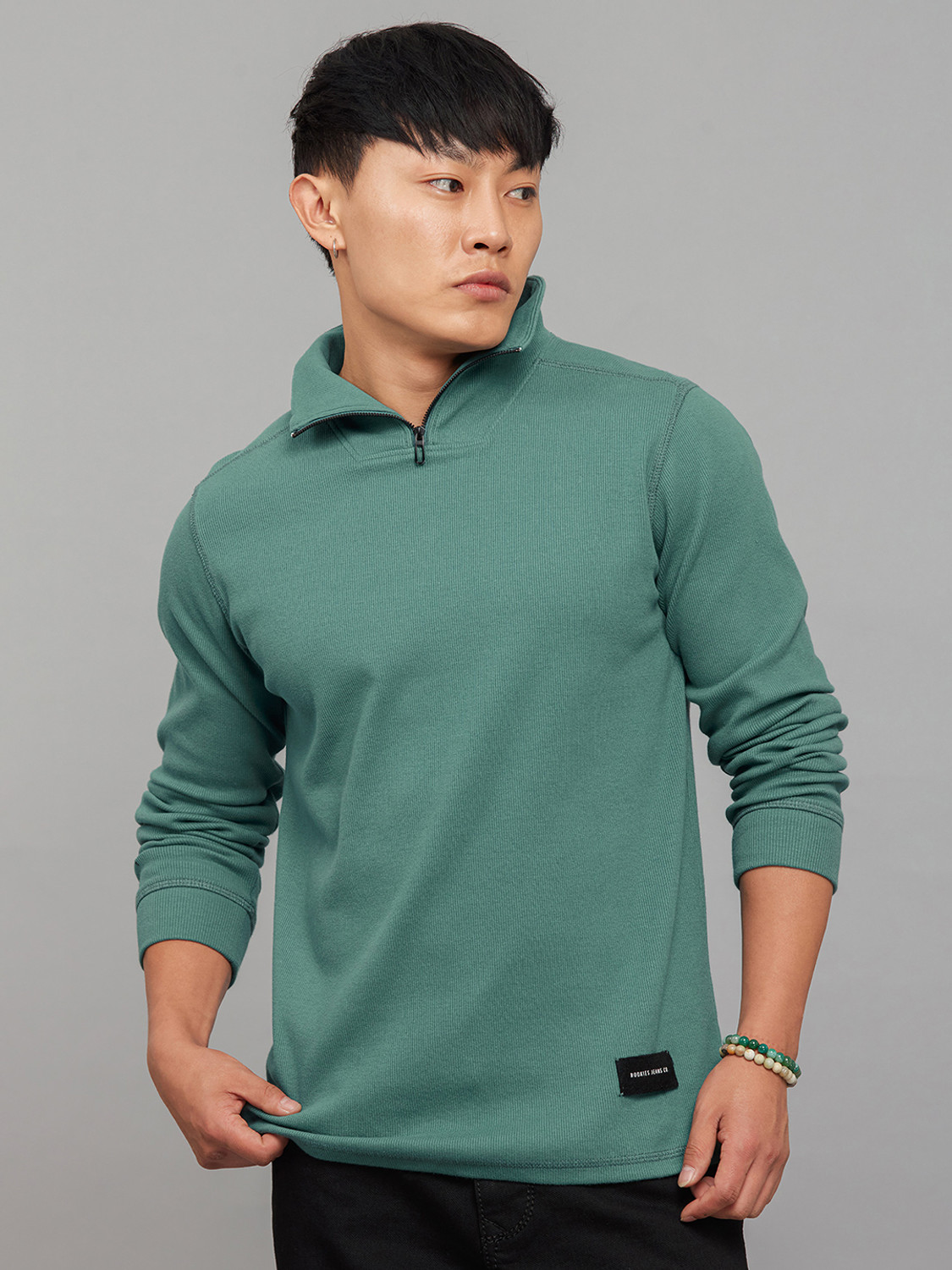 ROOKIES Full Sleeve Solid Men Sweatshirt