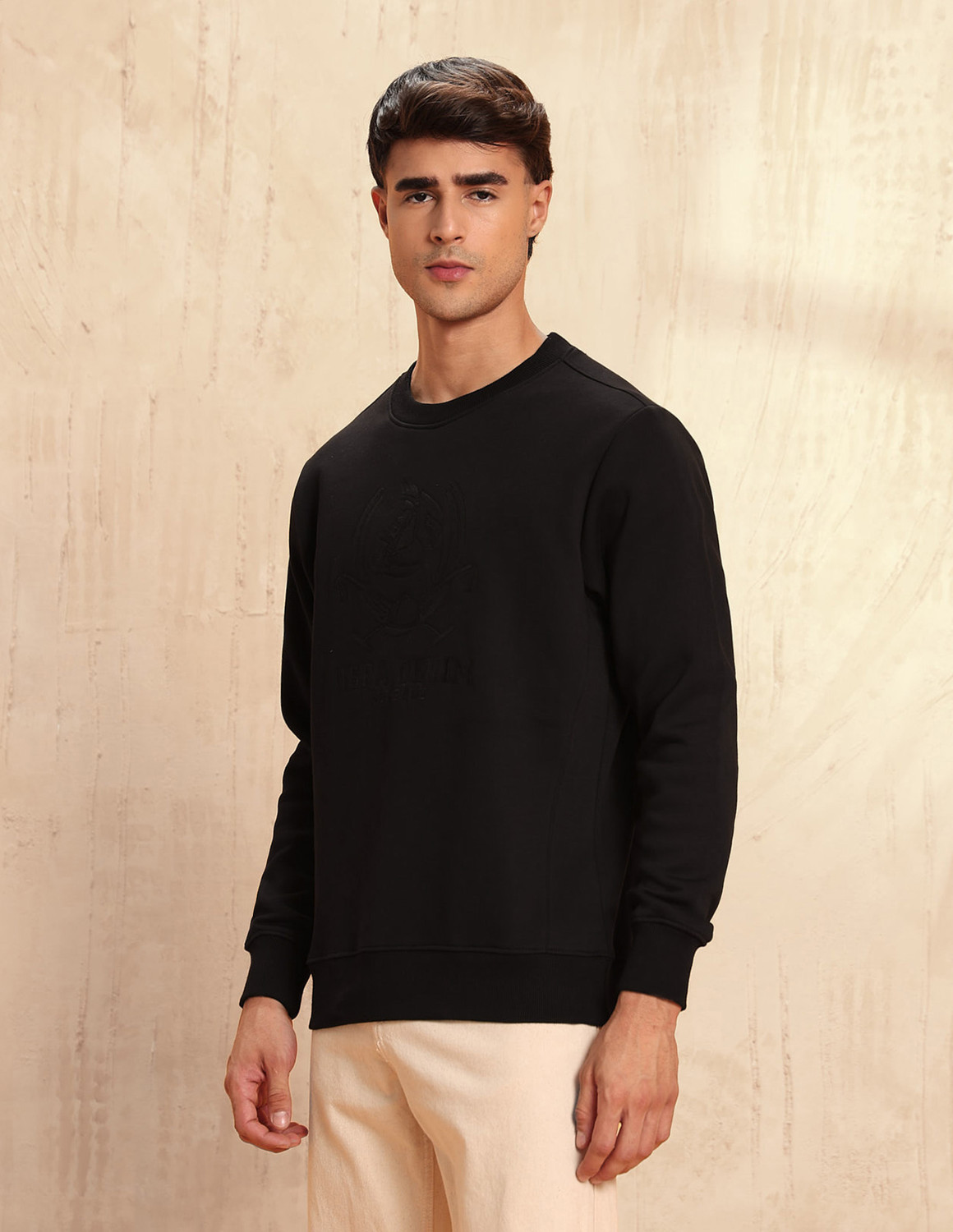 Image of U.S. Polo Assn. Denim Co. Full Sleeve Solid Men Sweatshirt
