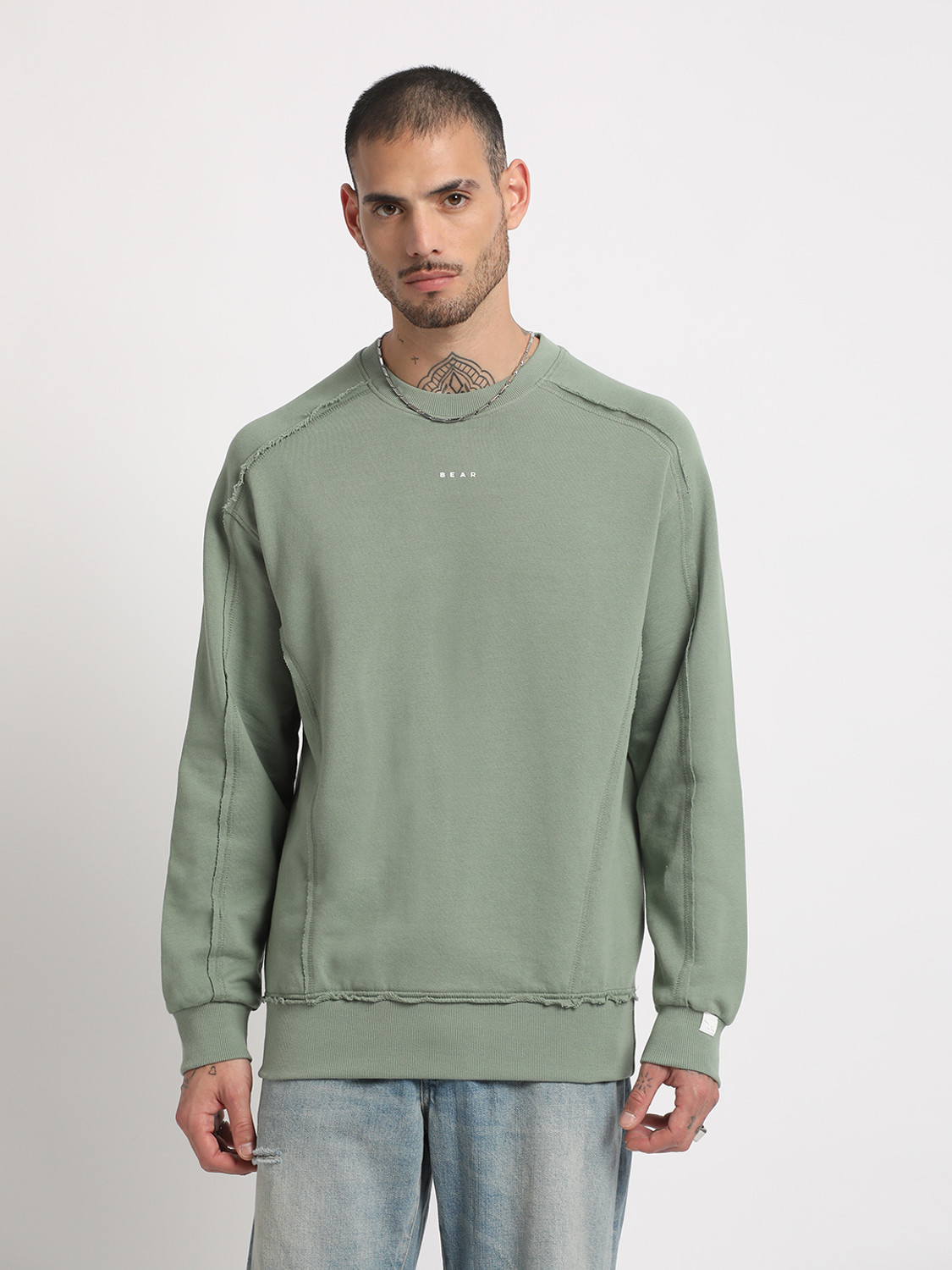 Image of THE BEAR HOUSE Full Sleeve Solid Men Sweatshirt