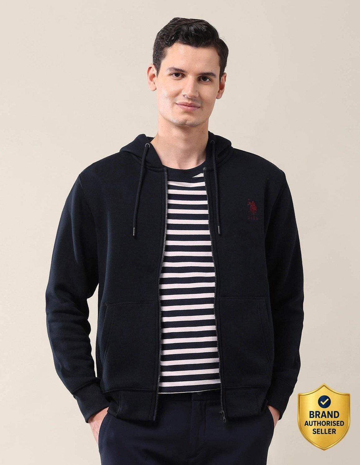 Image of U.S. POLO ASSN. Full Sleeve Solid Men Sweatshirt