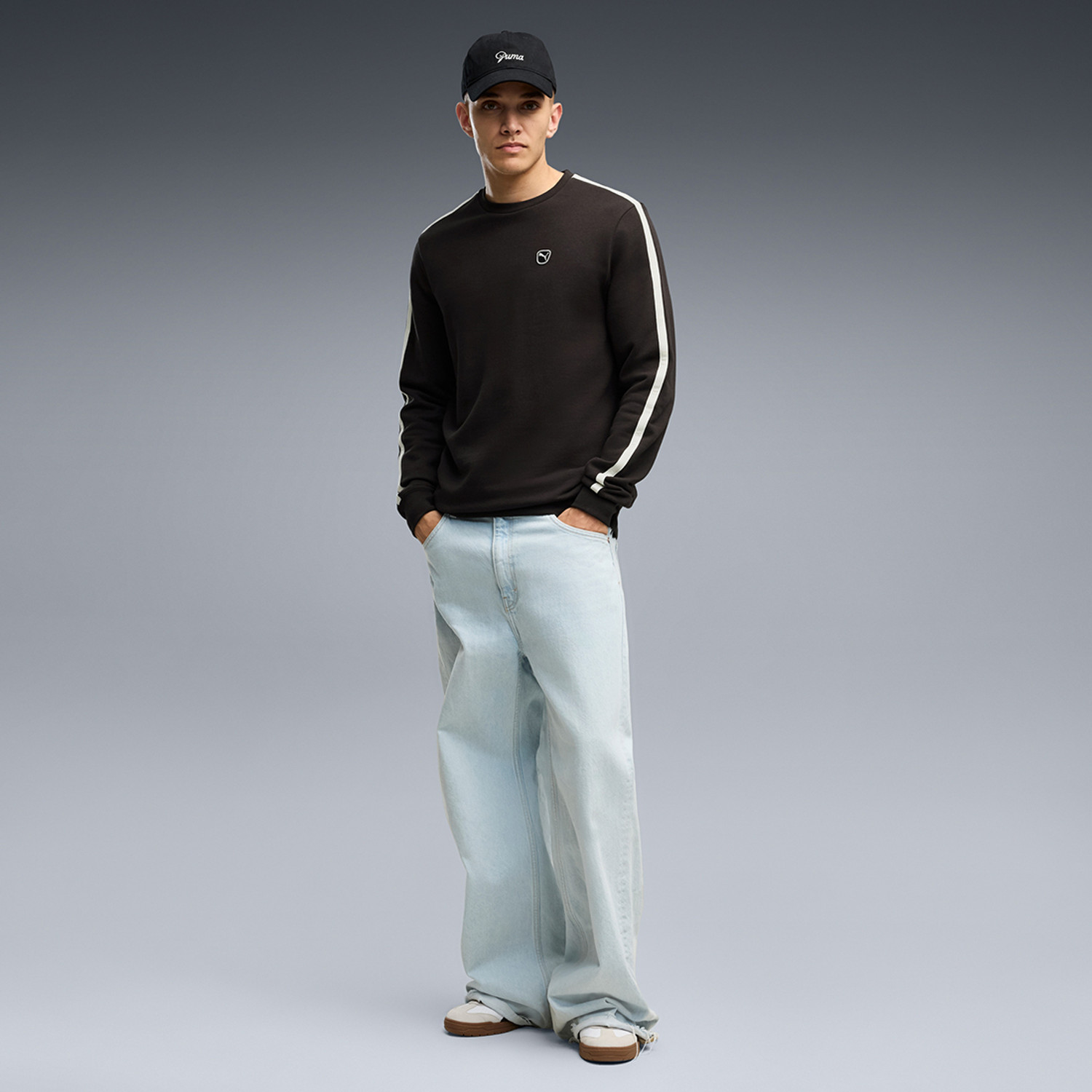Image of PUMA Full Sleeve Striped Men Sweatshirt