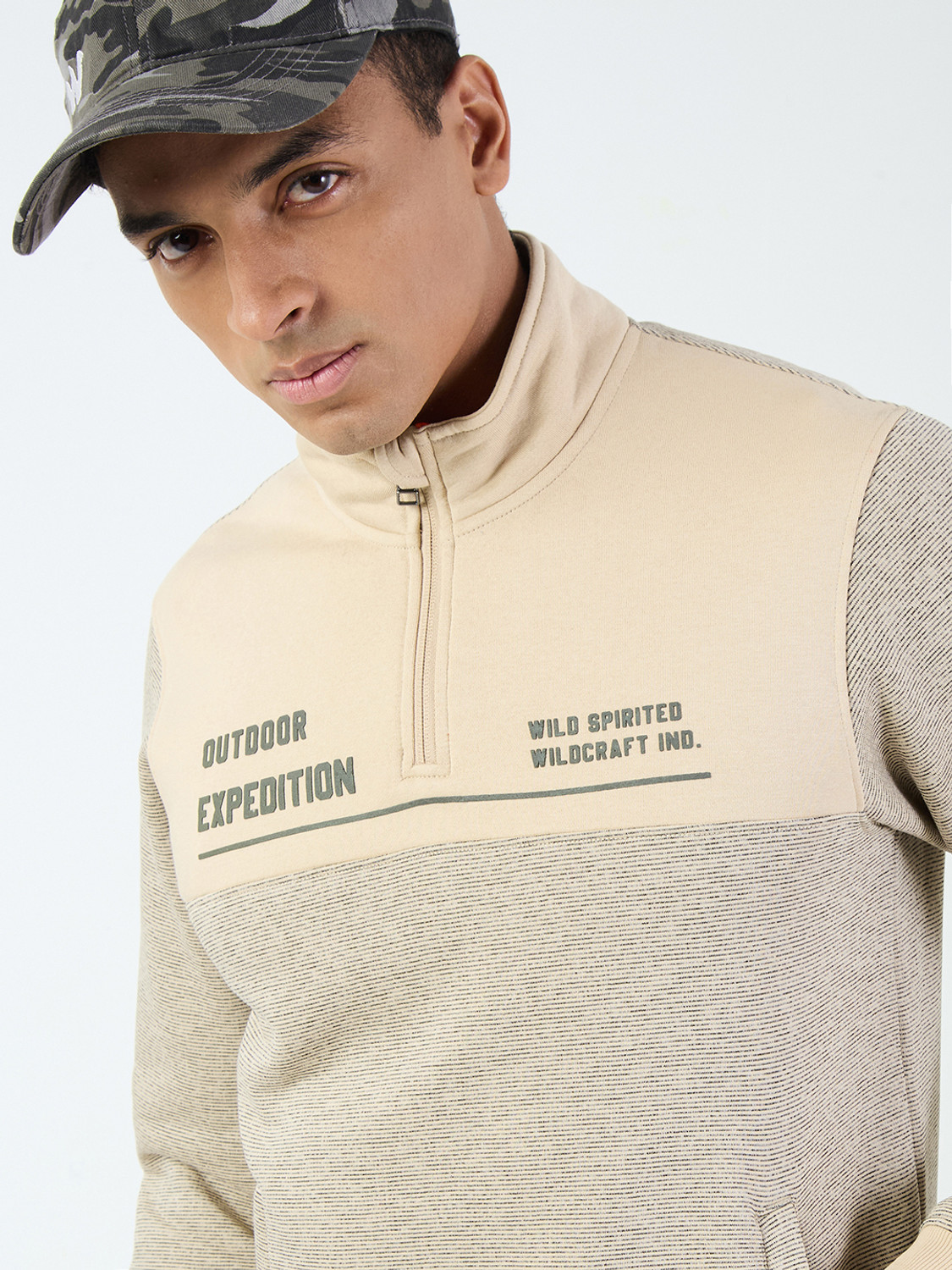 Image of Wildcraft Men Full Sleeve Color Block Sweatshirt