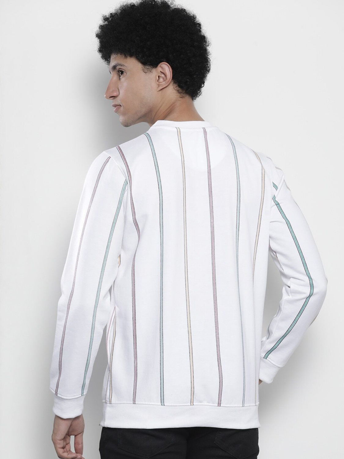 Image of The Indian Garage Co. Full Sleeve Striped Men Sweatshirt