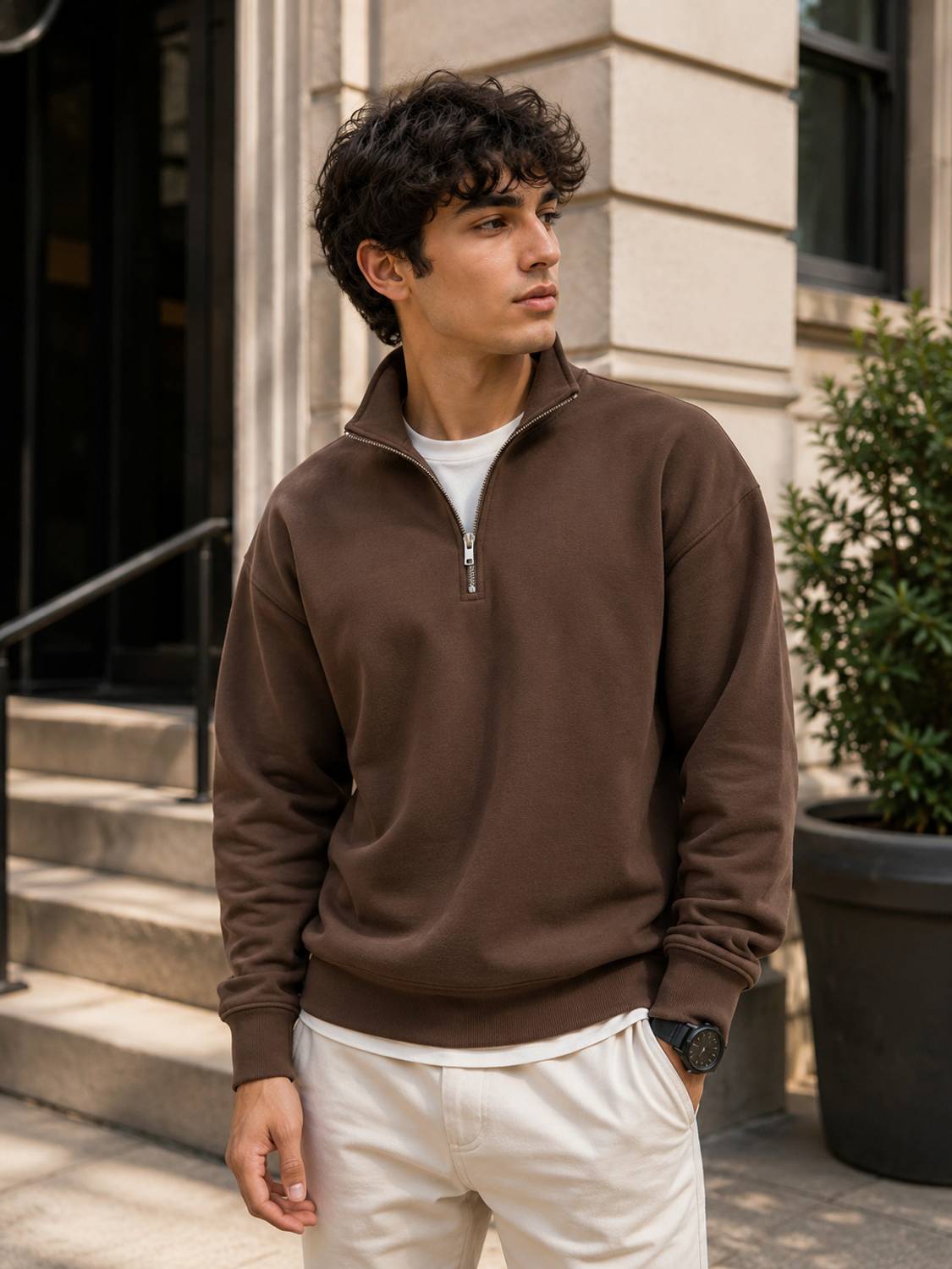 Clothy Full Sleeve Solid Men Sweatshirt