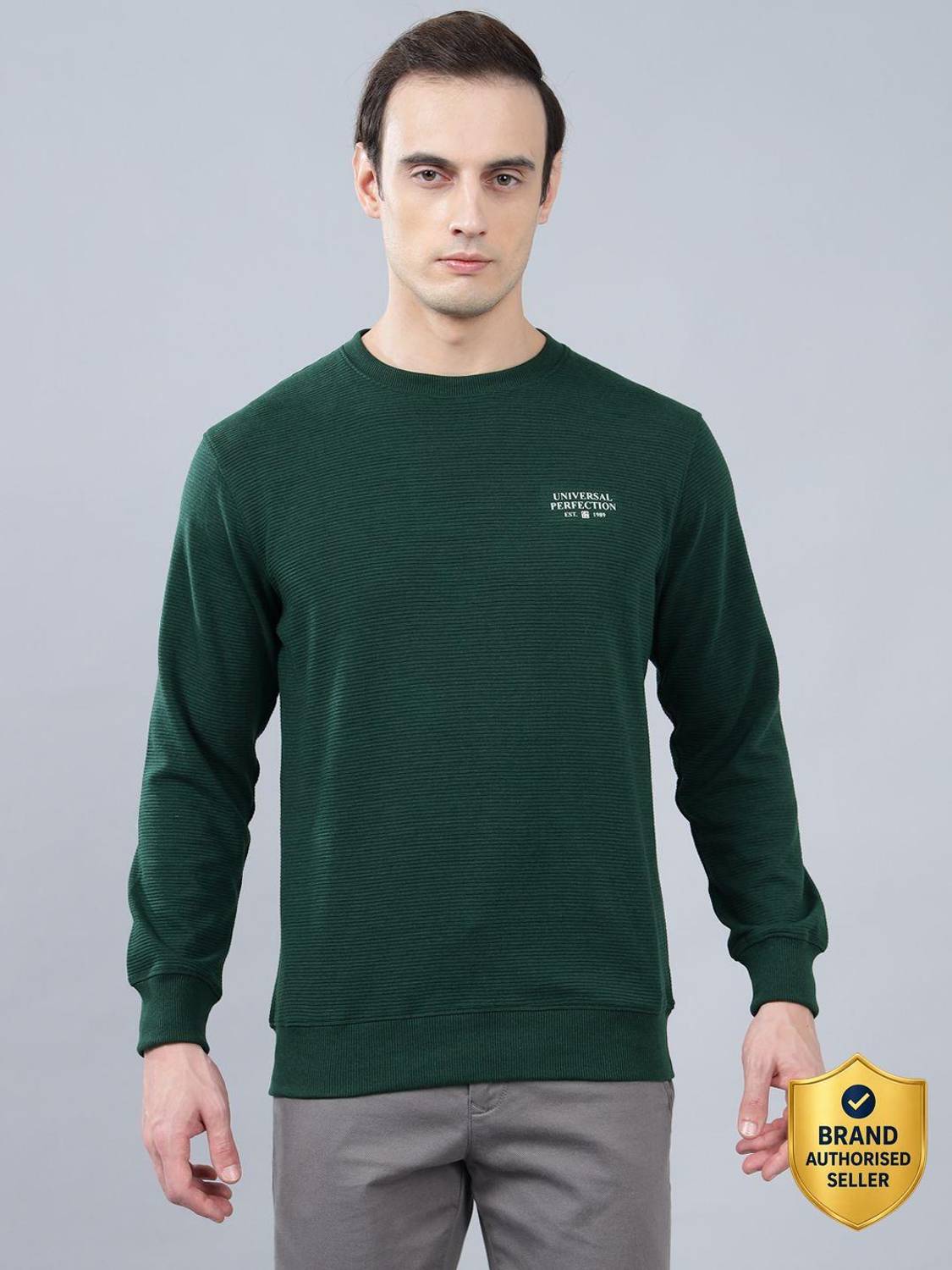 CANTABIL Full Sleeve Self Design Men Sweatshirt