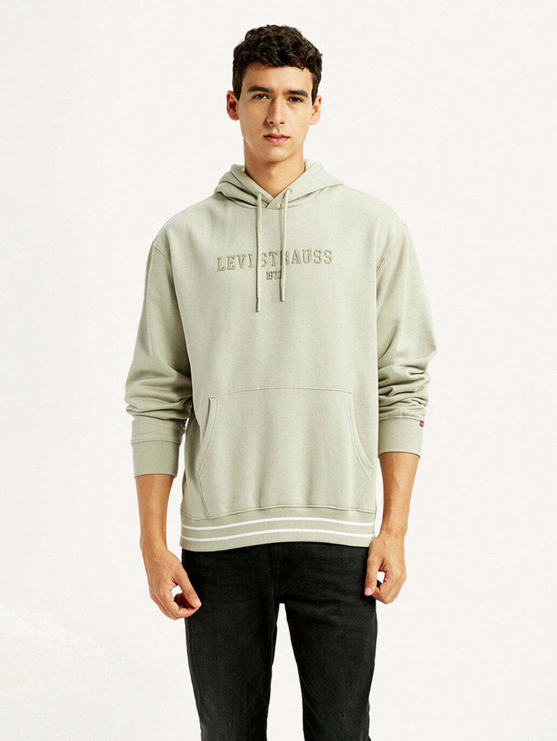 Image of LEVI'S Men Full Sleeve Graphic Print Hooded Sweatshirt