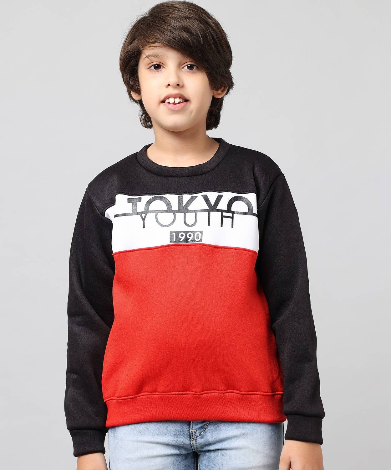 ANIXA Full Sleeve Printed Boys Sweatshirt