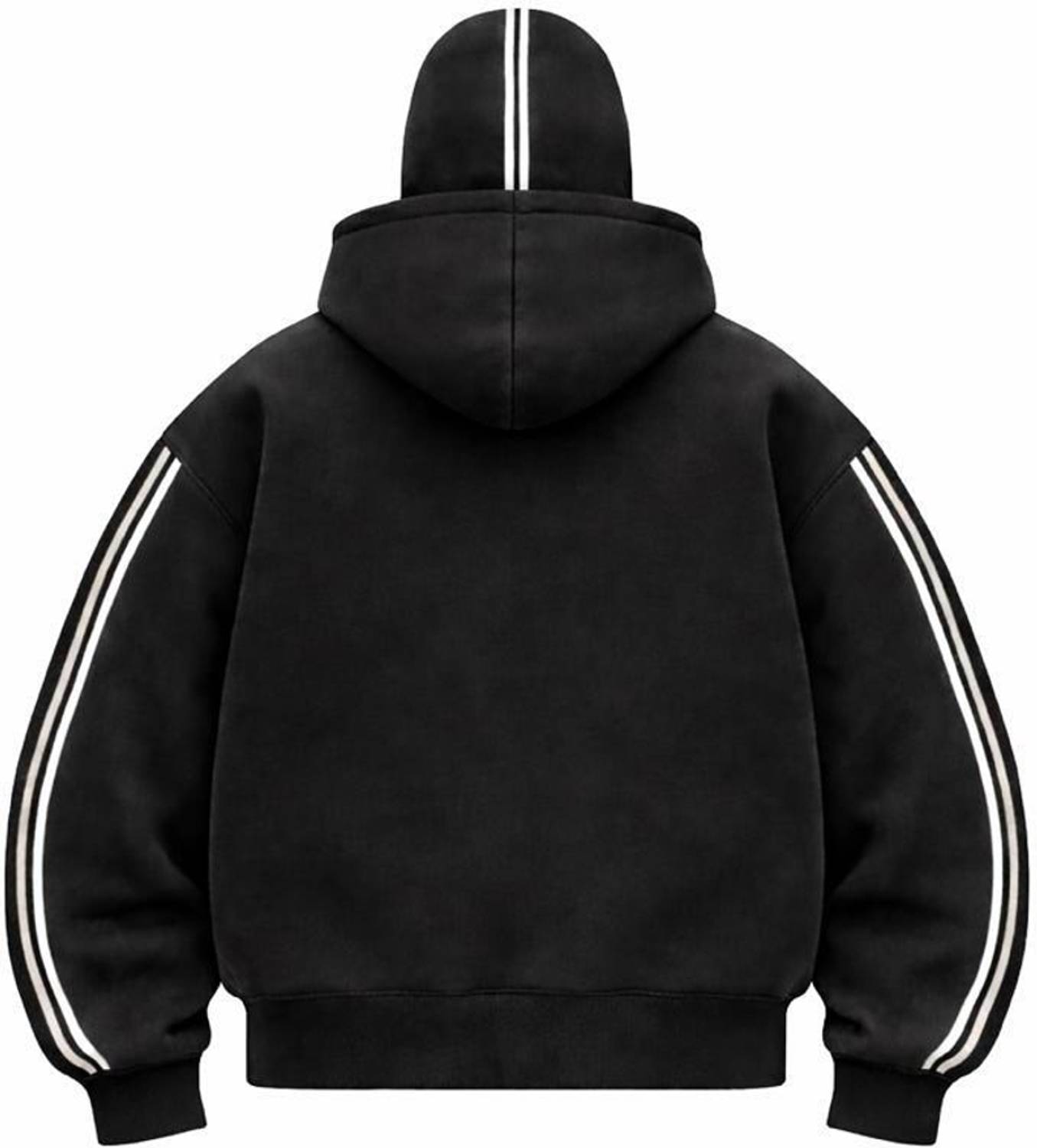 Meerza Full Sleeve Graphic Print Striped Sweatshirt - Image 2