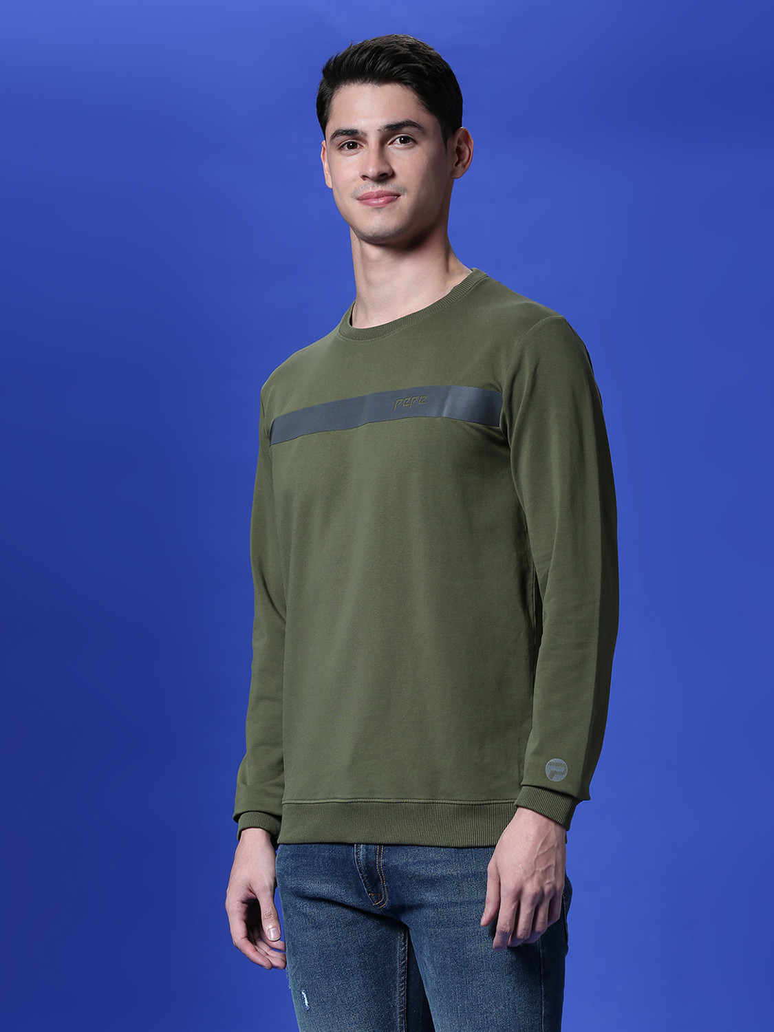 Image of Pepe Jeans Men Full Sleeve Solid Sweatshirt