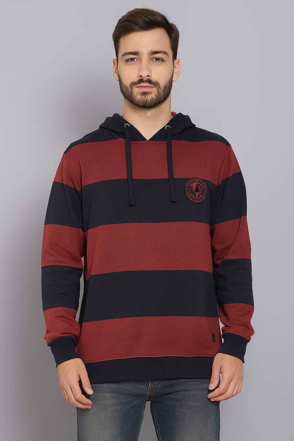 Austin Wood Full Sleeve Color Block Men Sweatshirt