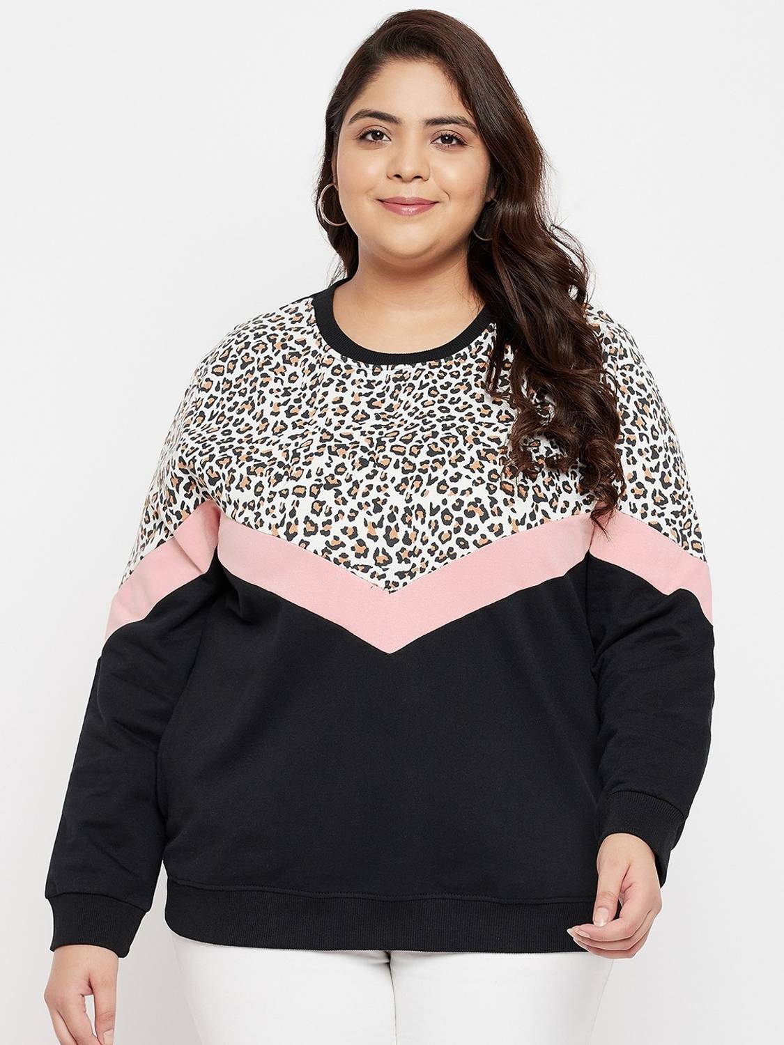 Austivo Full Sleeve Color Block Women Sweatshirt
