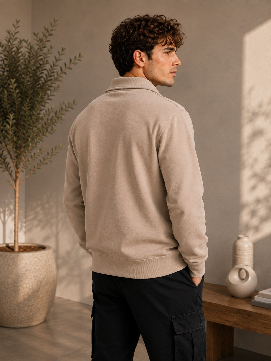 Image of Roadster Men Full Sleeve Solid Sweatshirt