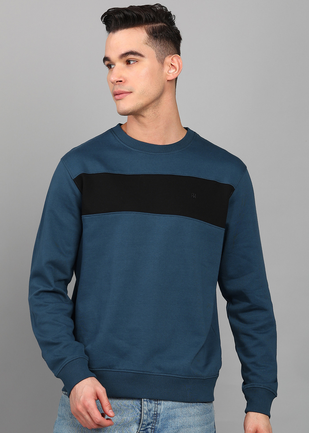 Image of Raymond Men Full Sleeve Color Block Sweatshirt