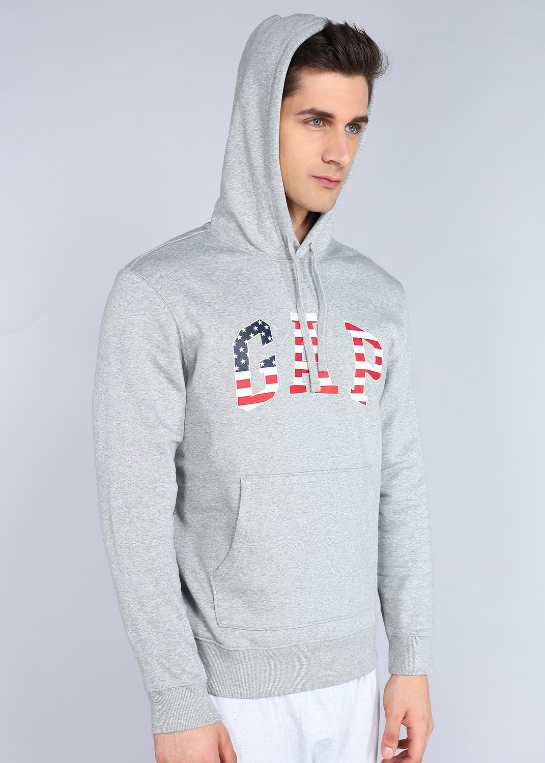 Image of GAP Men Full Sleeve Self Design Hooded Sweatshirt