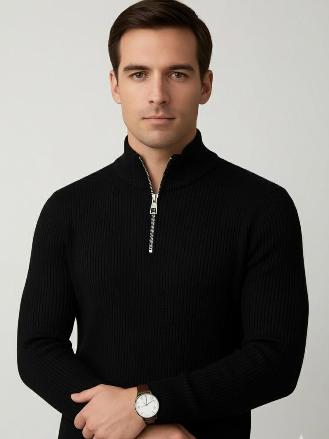Image of Rufica Men Full Sleeve Self Design Sweatshirt