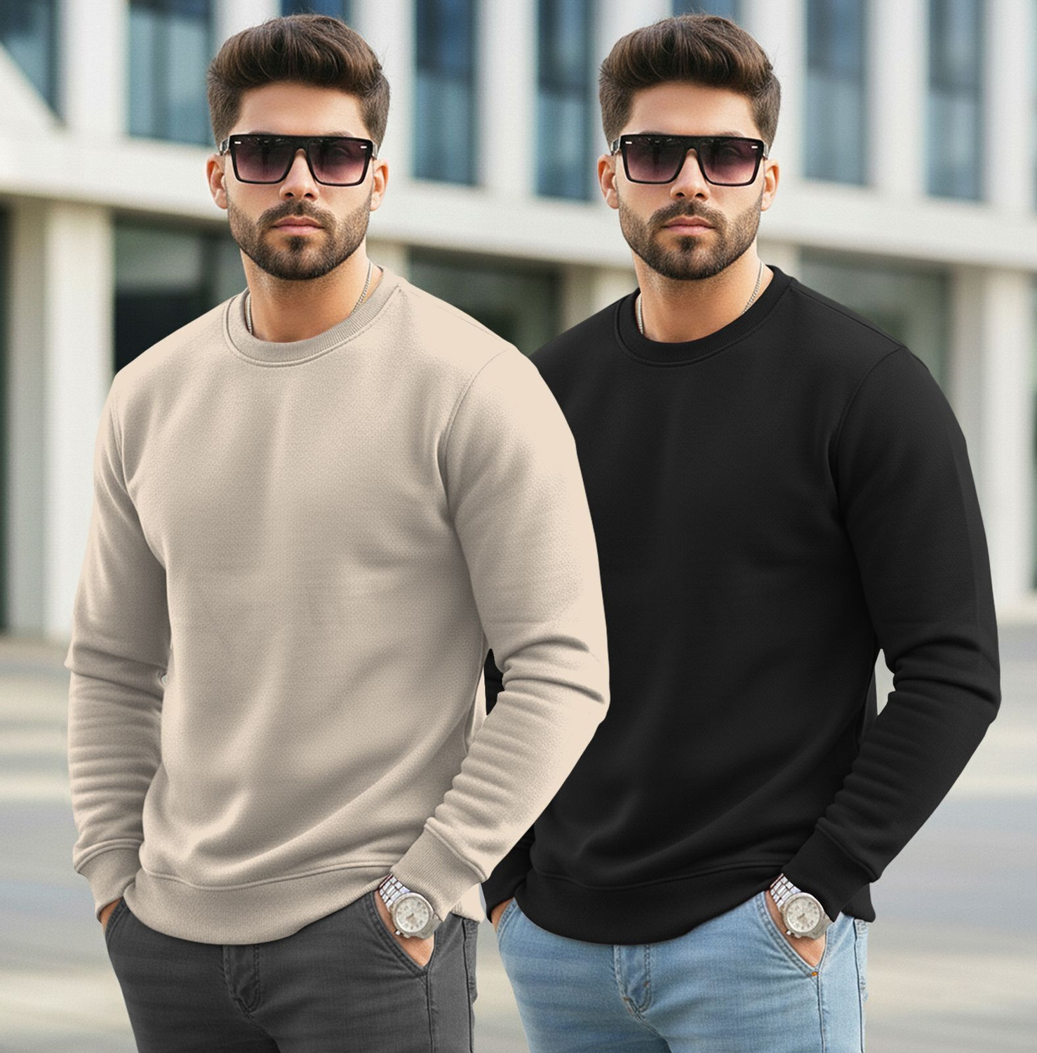 Image of TRIPR Full Sleeve Solid Men Sweatshirt