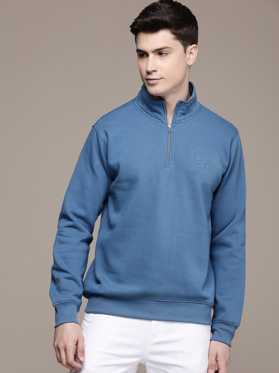 Image of French Connection Full Sleeve Solid Men Sweatshirt