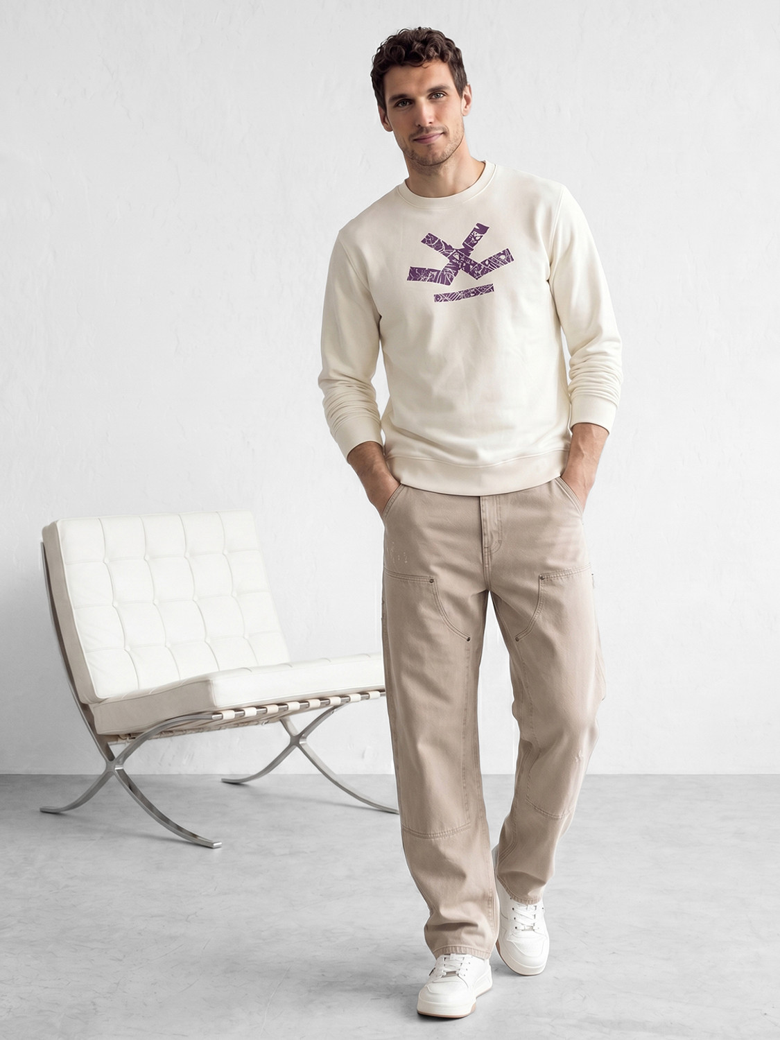 Image of WROGN Full Sleeve Solid Men Sweatshirt