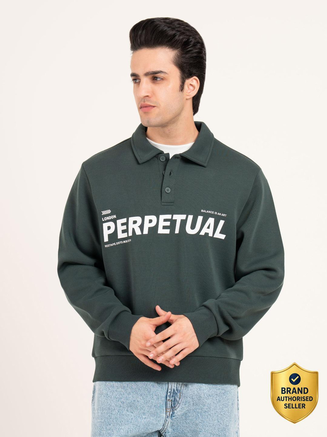 Image of RED TAPE Men Full Sleeve Graphic Print Sweatshirt