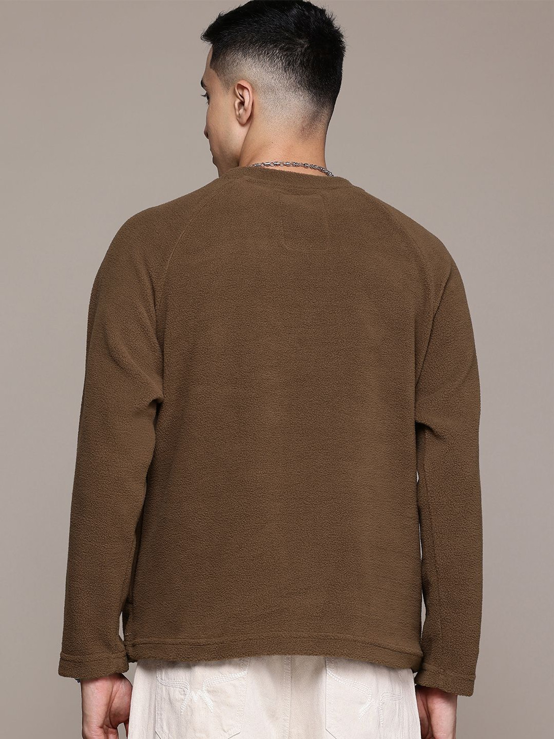 Image of Roadster Men Full Sleeve Solid Sweatshirt