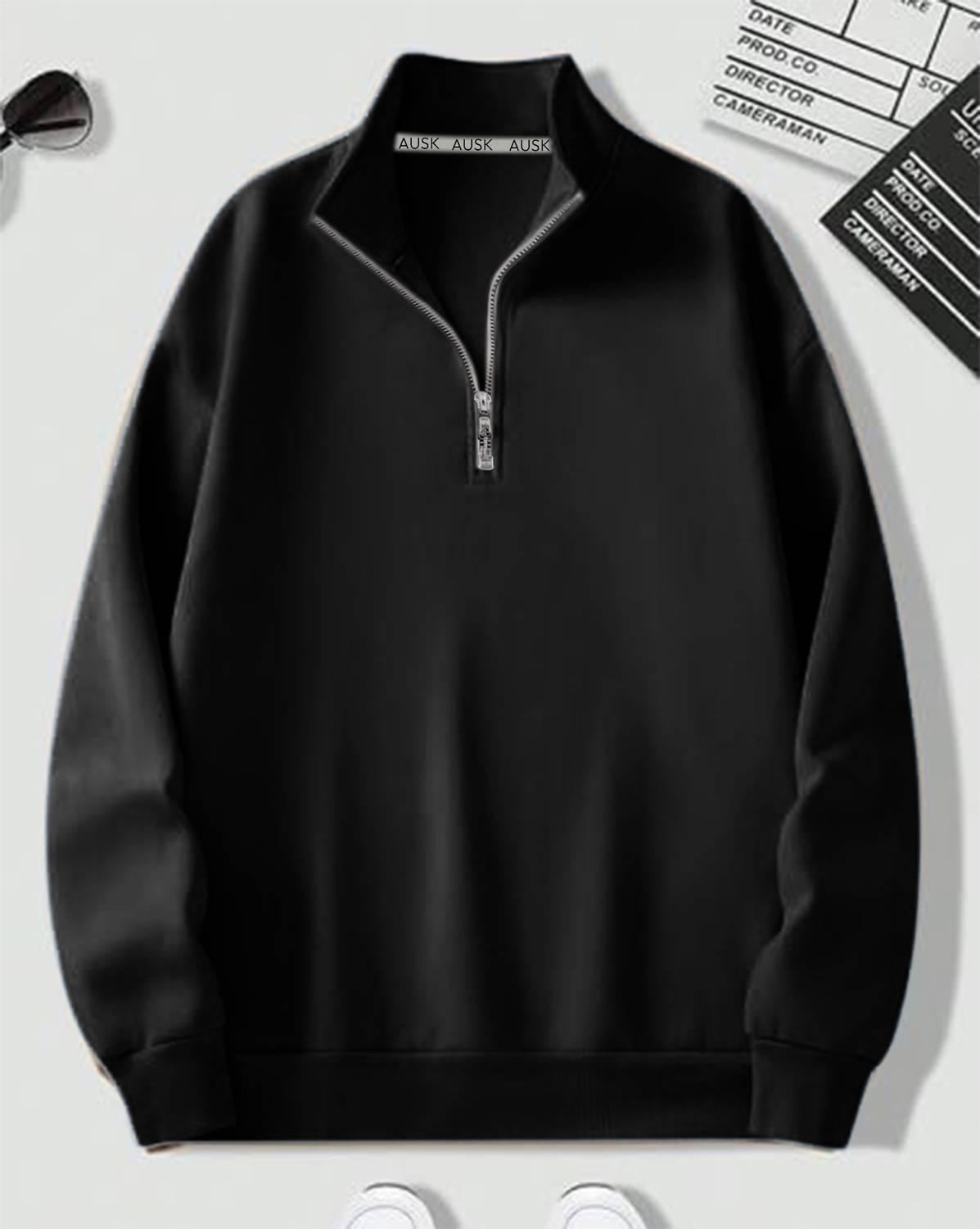 AUSK Full Sleeve Solid Men Sweatshirt