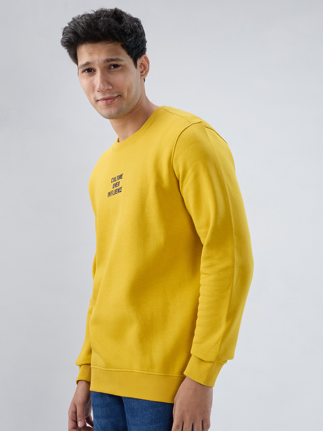 Image of Spykar Full Sleeve Solid Men Sweatshirt