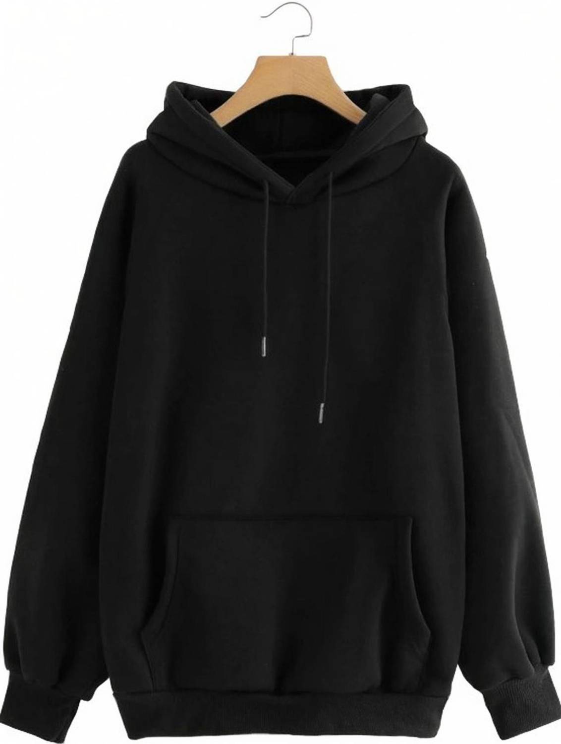 BEING WANTED Men Full Sleeve Solid Hooded Sweatshirt