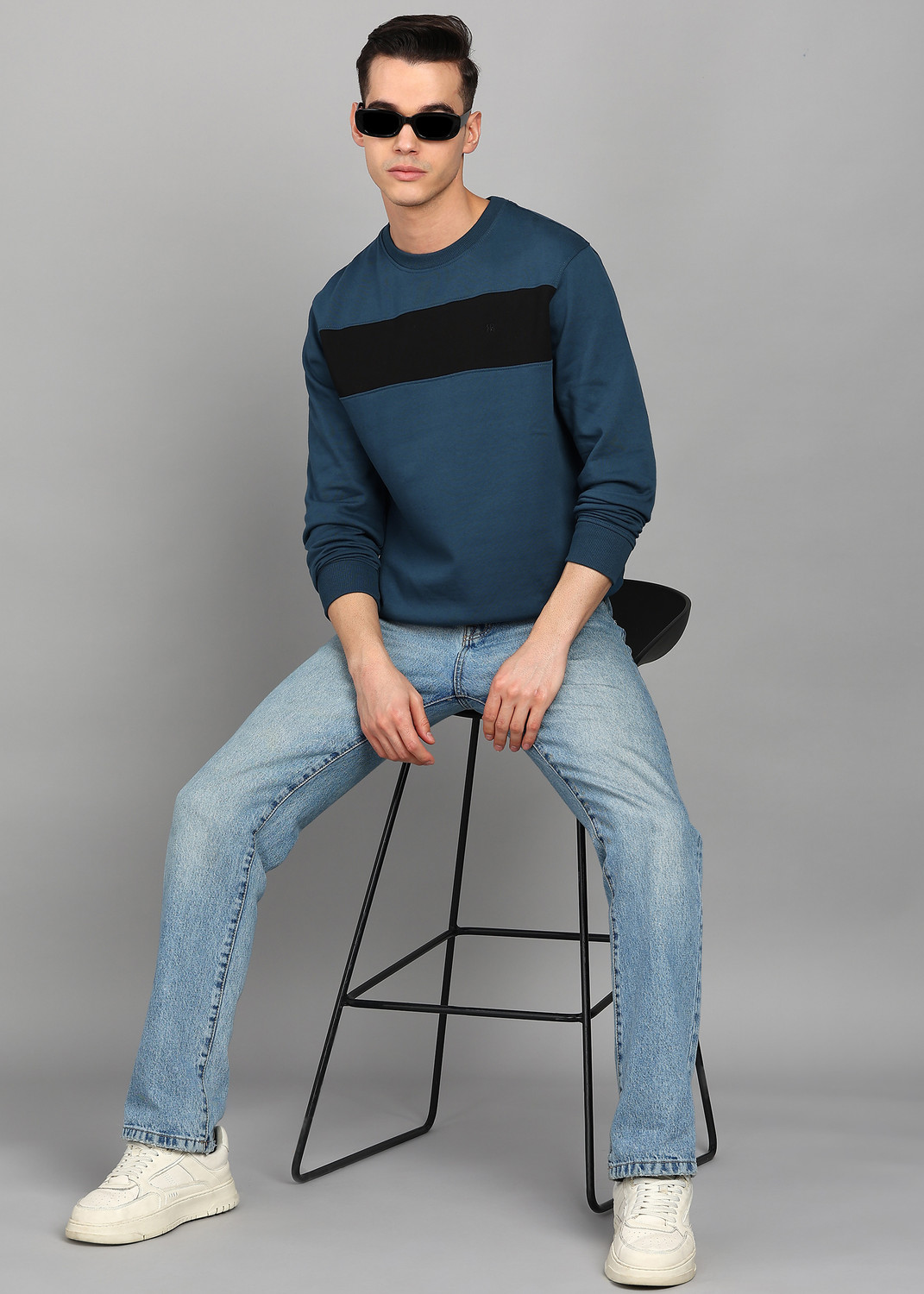 Image of Raymond Men Full Sleeve Color Block Sweatshirt