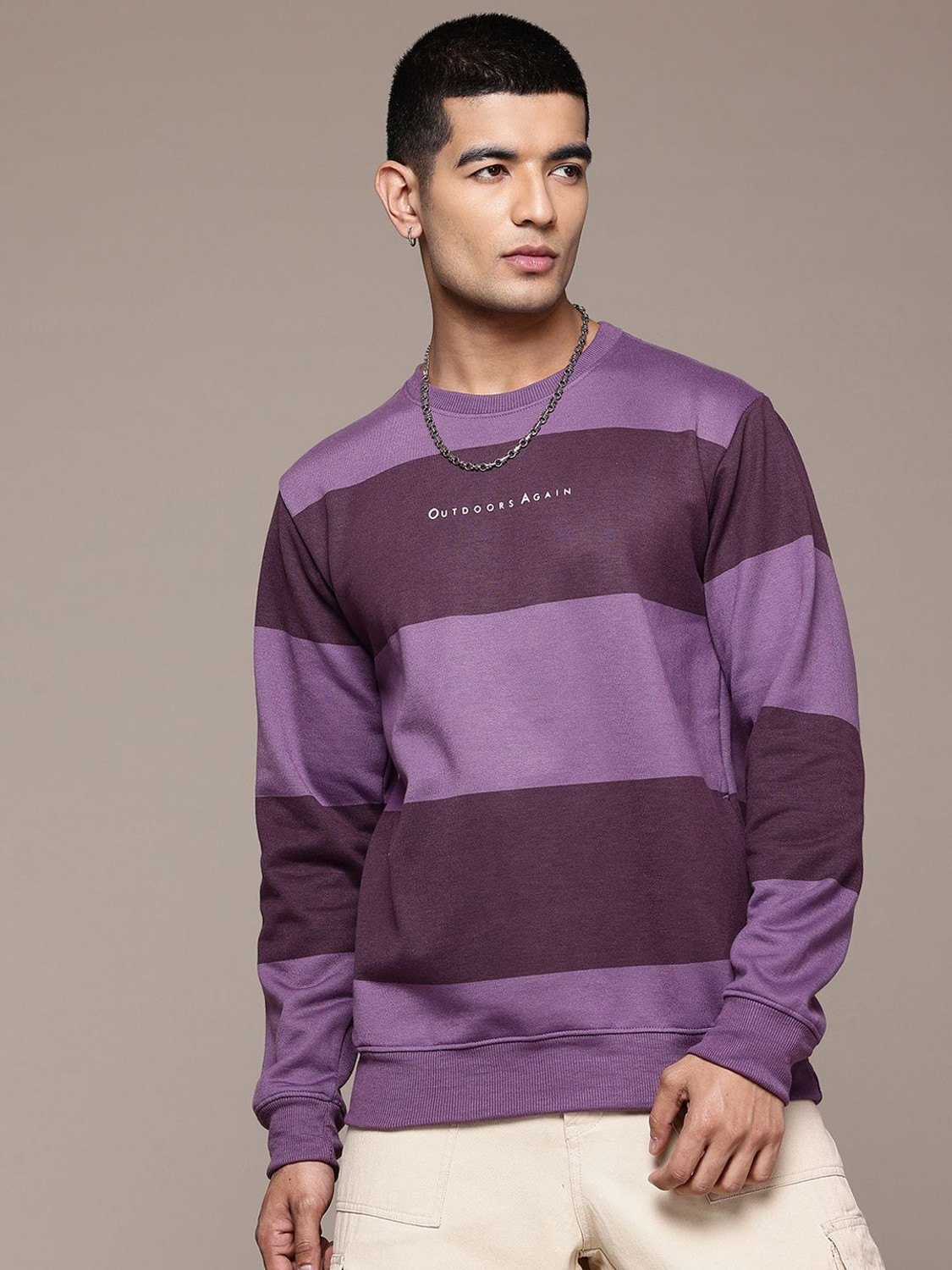 Image of Roadster Full Sleeve Color Block Men Sweatshirt