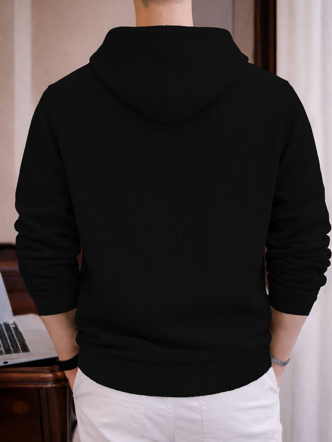 HOODLER Full Sleeve Self Design Men Sweatshirt - Image 2