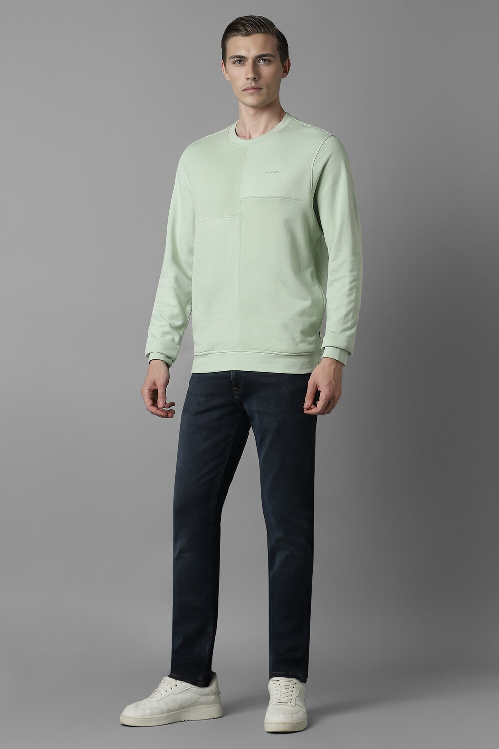 Image of Louis Philippe Jeans Full Sleeve Solid Men Sweatshirt