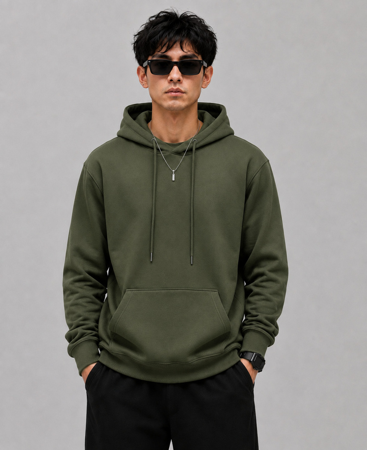 Image of TB Blue Full Sleeve Solid Men Sweatshirt