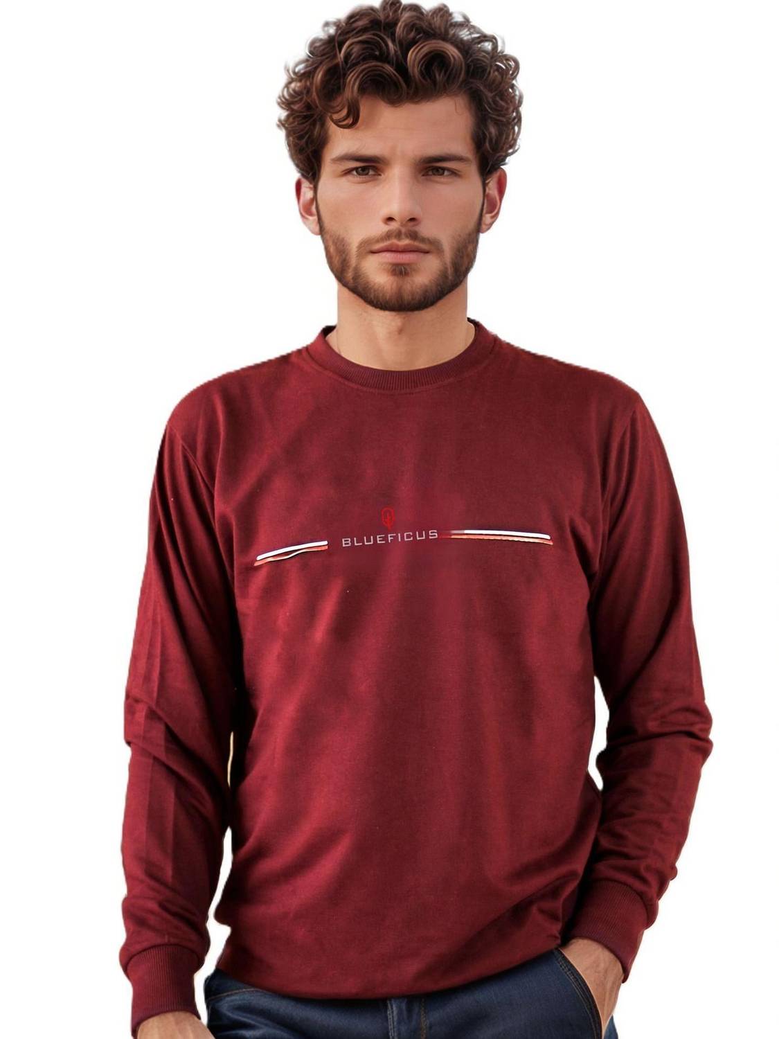 BlueFicus Full Sleeve Printed Men Sweatshirt