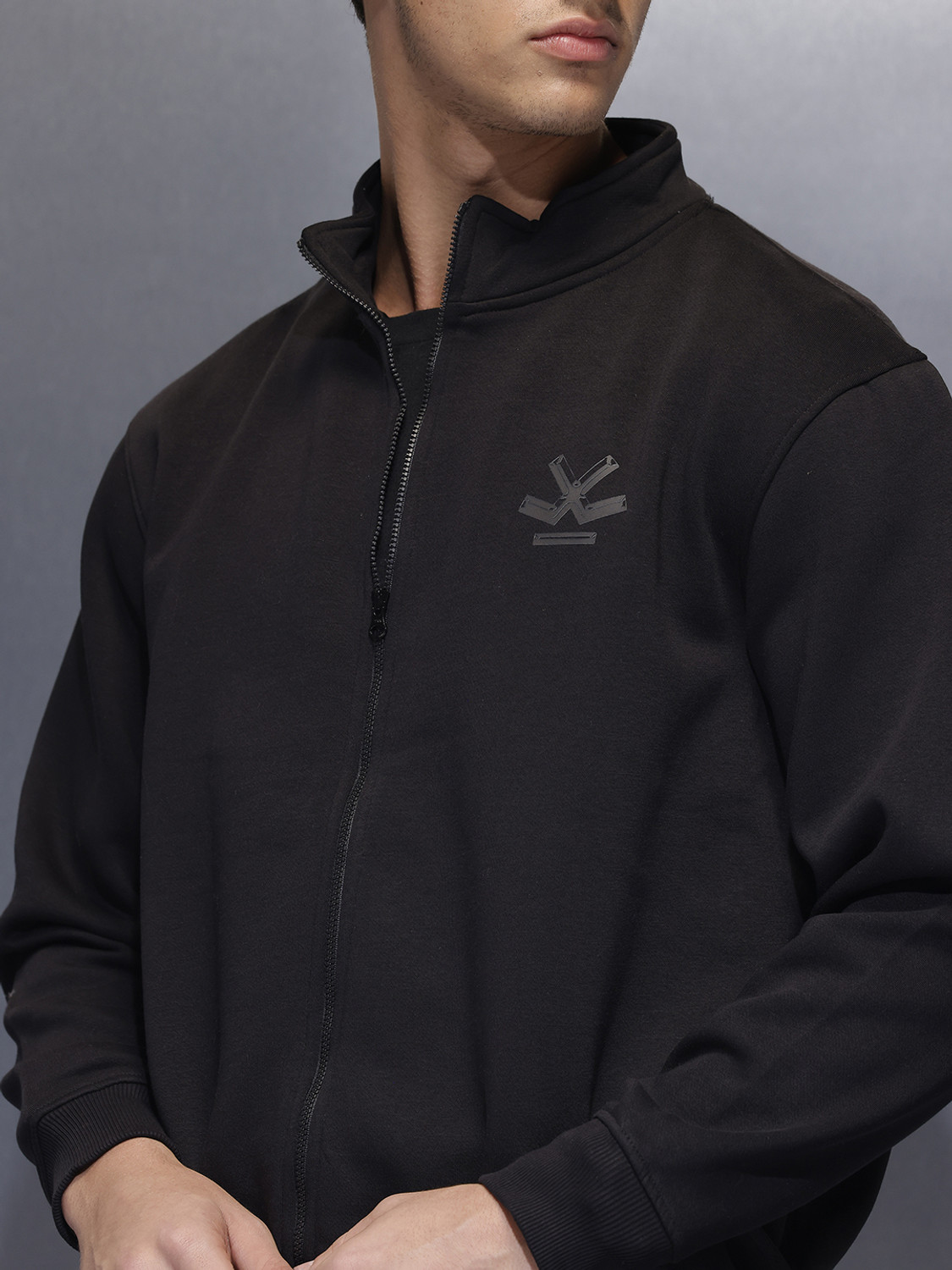 Image of WROGN Men Full Sleeve Solid Sweatshirt