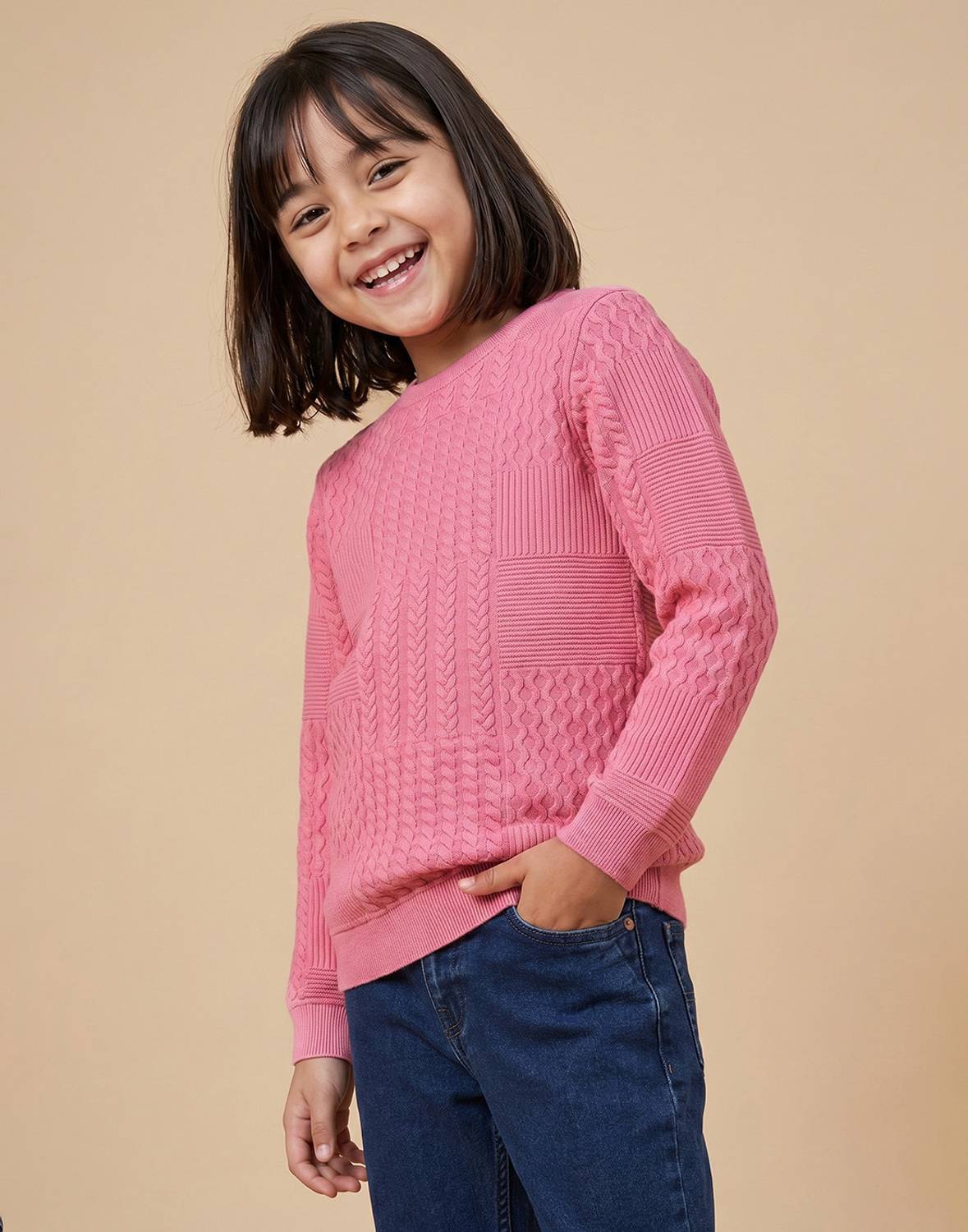 Allen Solly Full Sleeve Self Design Girls Sweatshirt
