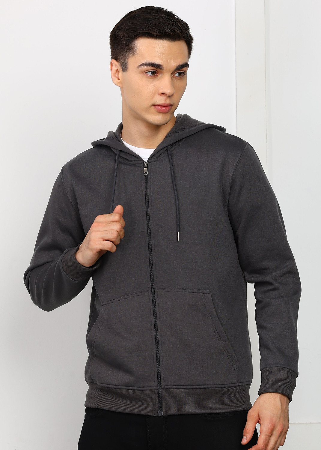 Image of Alan Jones Full Sleeve Solid Men Sweatshirt