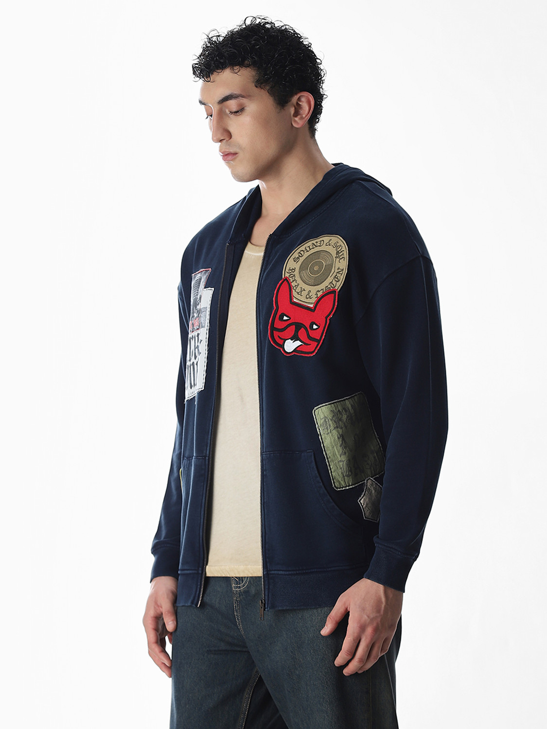 Image of JACK & JONES Full Sleeve Self Design Men Sweatshirt