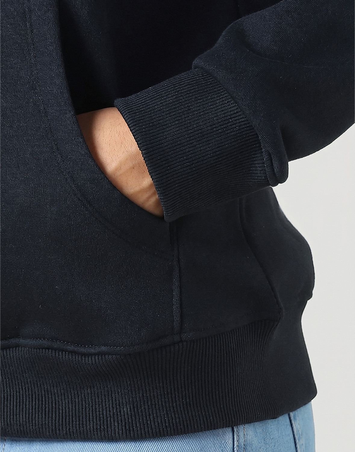 Image of Allen Solly Women Full Sleeve Solid Hooded Sweatshirt