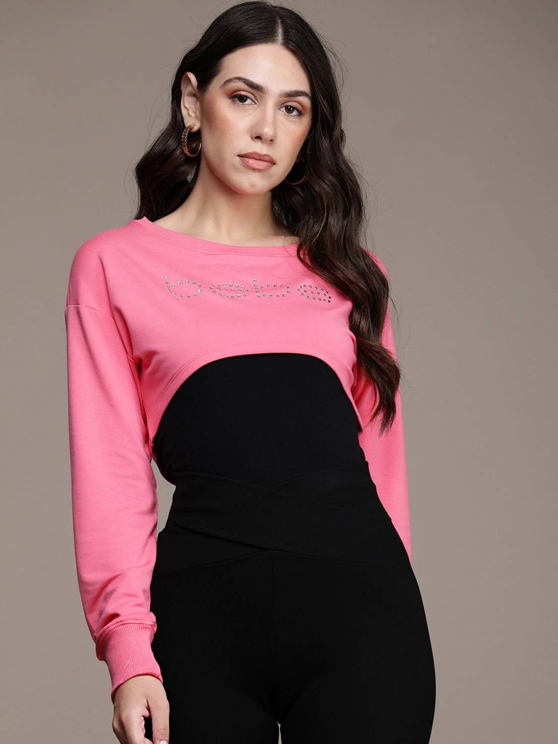 bebe Full Sleeve Embellished Women Sweatshirt