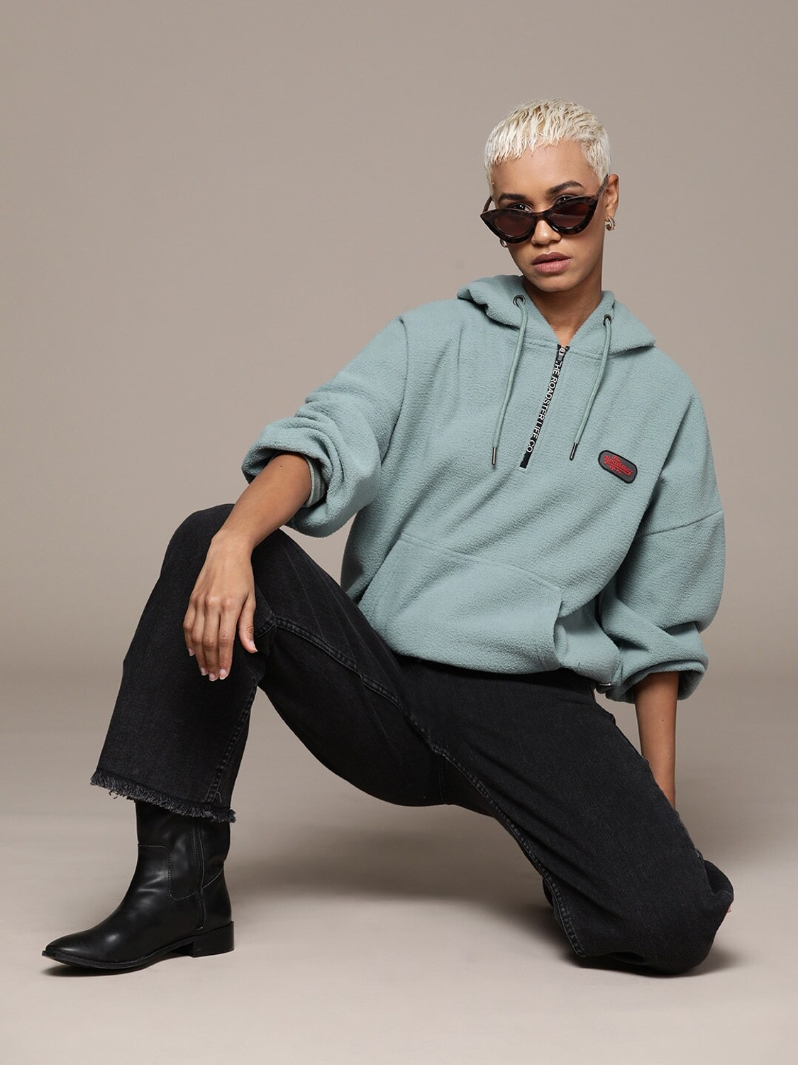 Image of Roadster Full Sleeve Self Design Women Sweatshirt