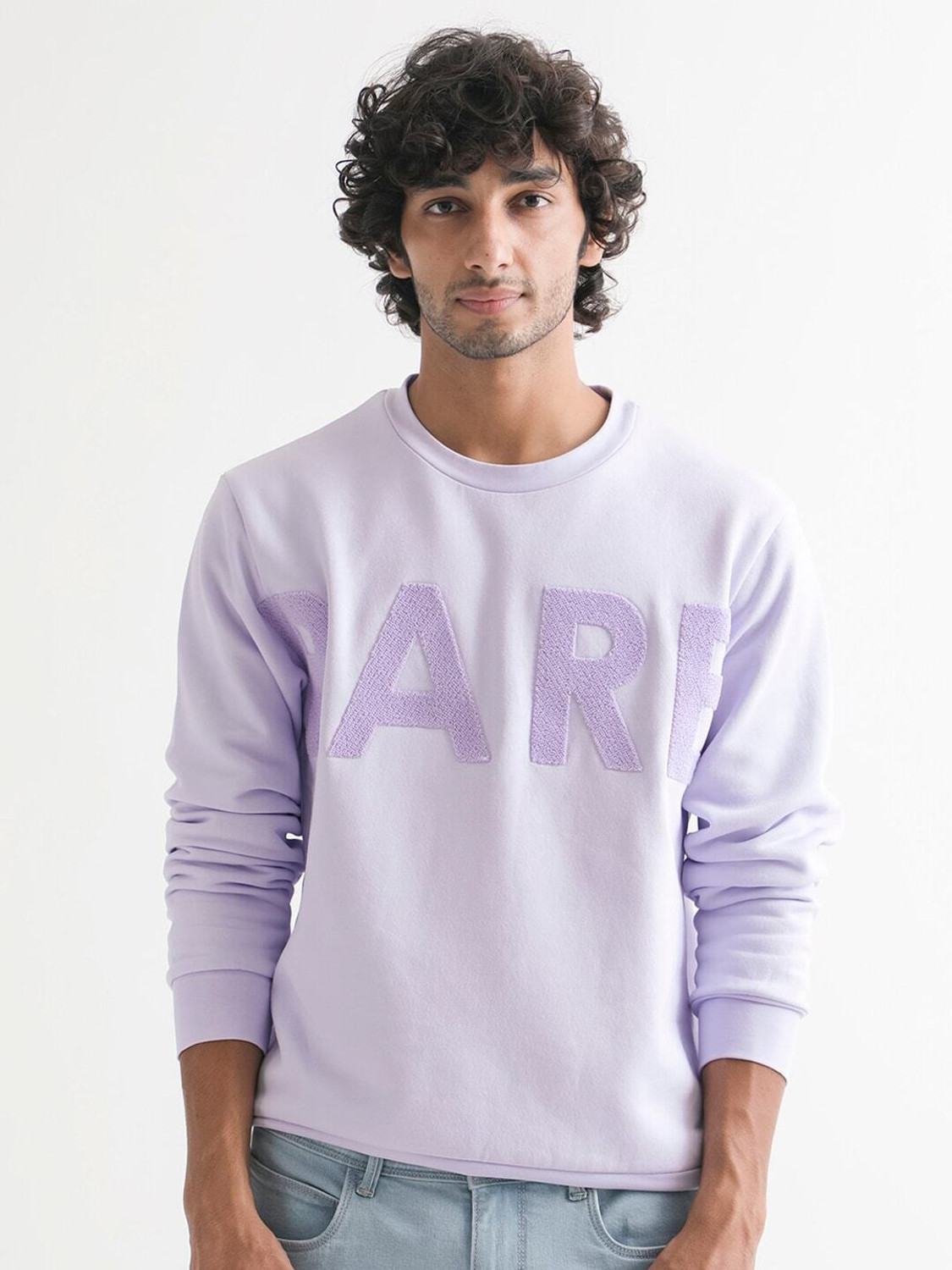 Image of RARE RABBIT Full Sleeve Solid Men Sweatshirt