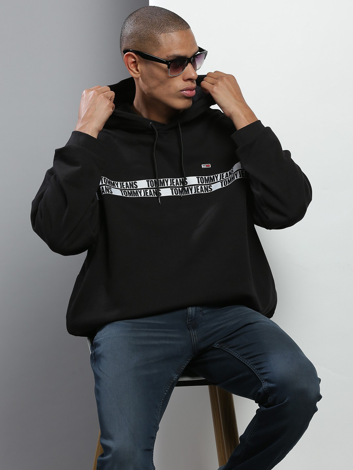Image of TOMMY HILFIGER Full Sleeve Self Design Men Sweatshirt