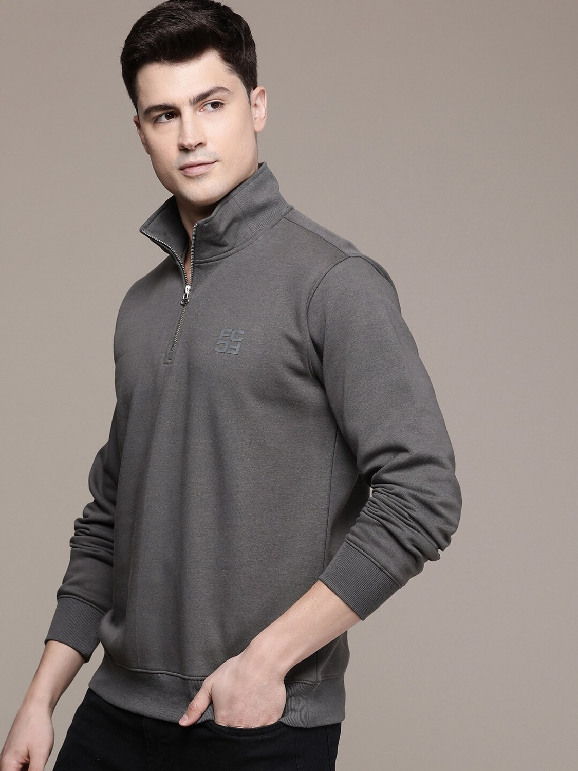 Image of French Connection Full Sleeve Solid Men Sweatshirt