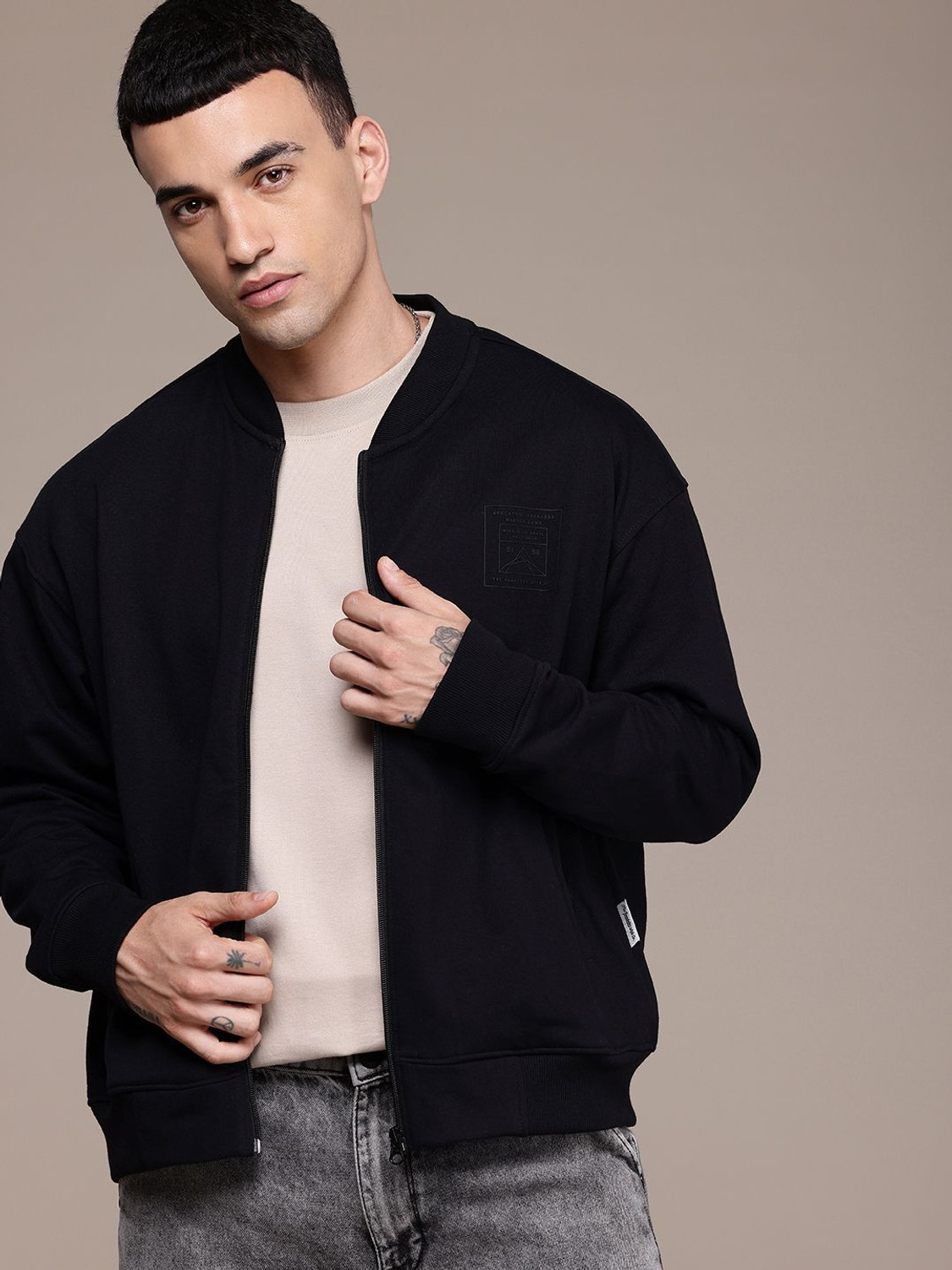 Roadster Full Sleeve Solid Men Sweatshirt